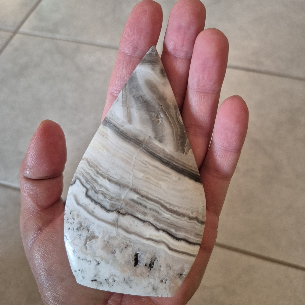 Natural Zebra Calcite Crystal Point Stand-up Freeform #3 - Picture 8 of 8